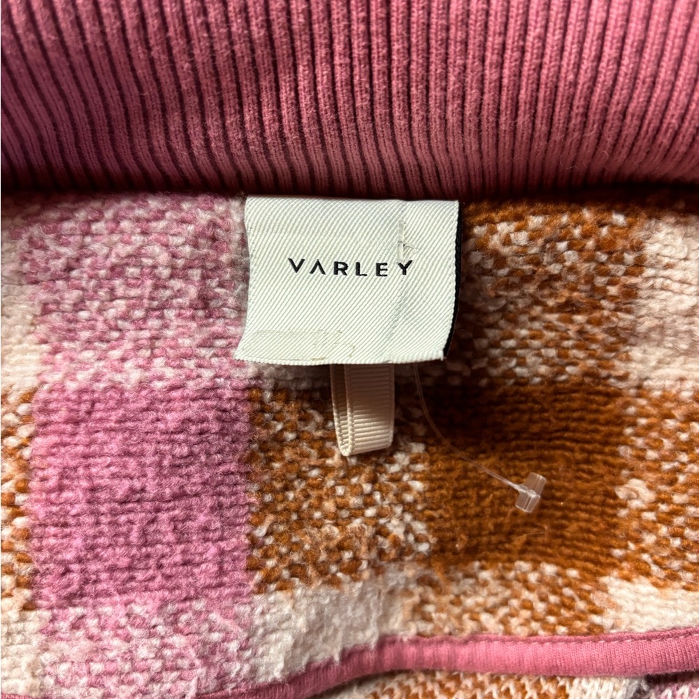 Varley Pink and Brown Checkered Teddy Jacket - Picture 7 of 8